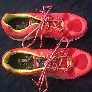 Pink and Green Puma Shoes
